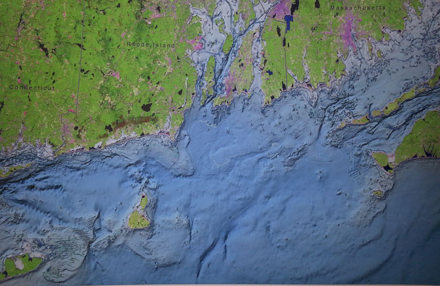 Map showing east and west approaches to Block Island